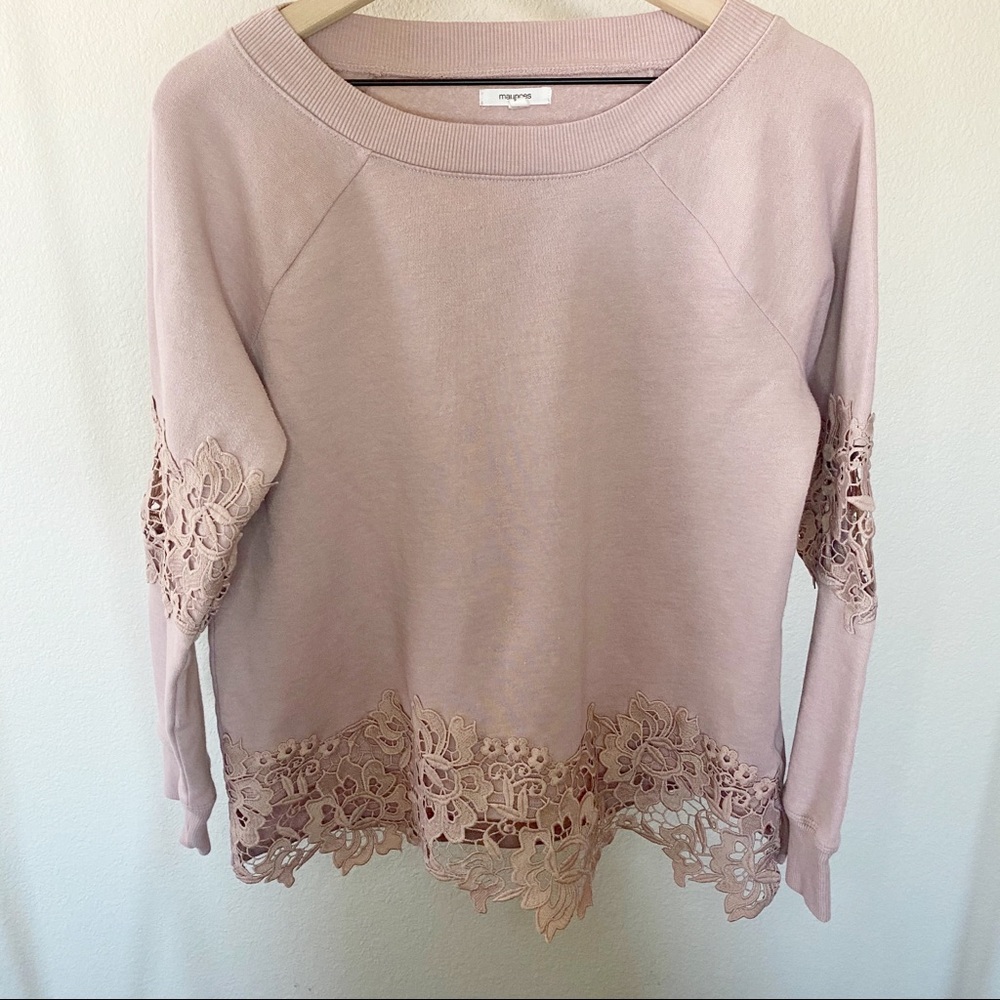 Maurices Lace Detail Crewneck Sweatshirt